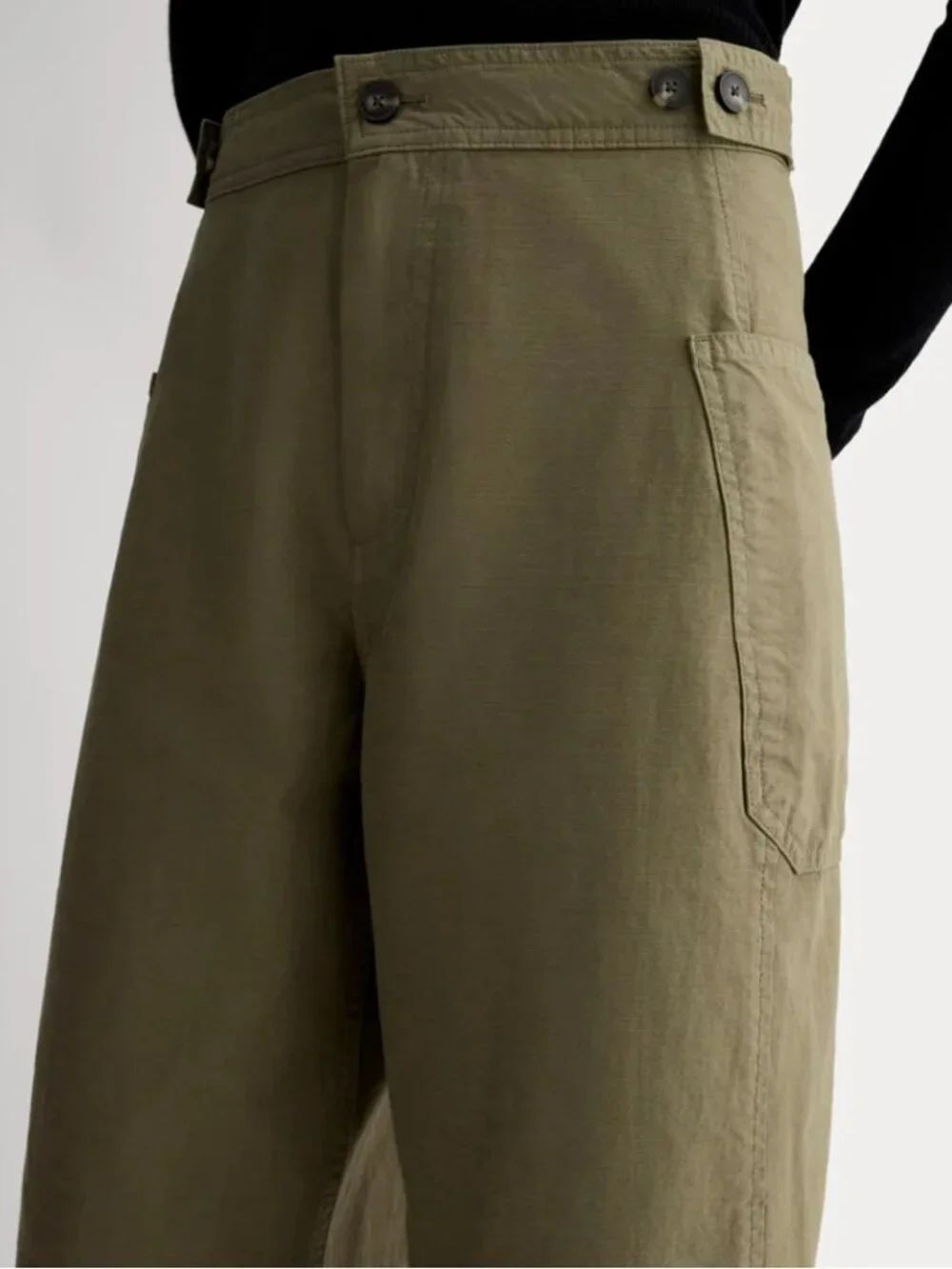 NWT Everlane The Fatigue Barrel Pant, Kalamata, Size 8, 94% Organic and 6% Linen